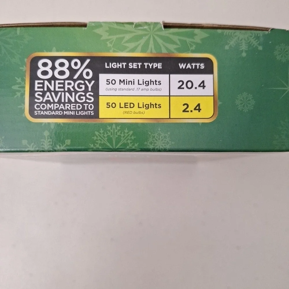 Sylvania 50 Red LED Lights C6 Steady Lit Indoor/Outdoor NEW